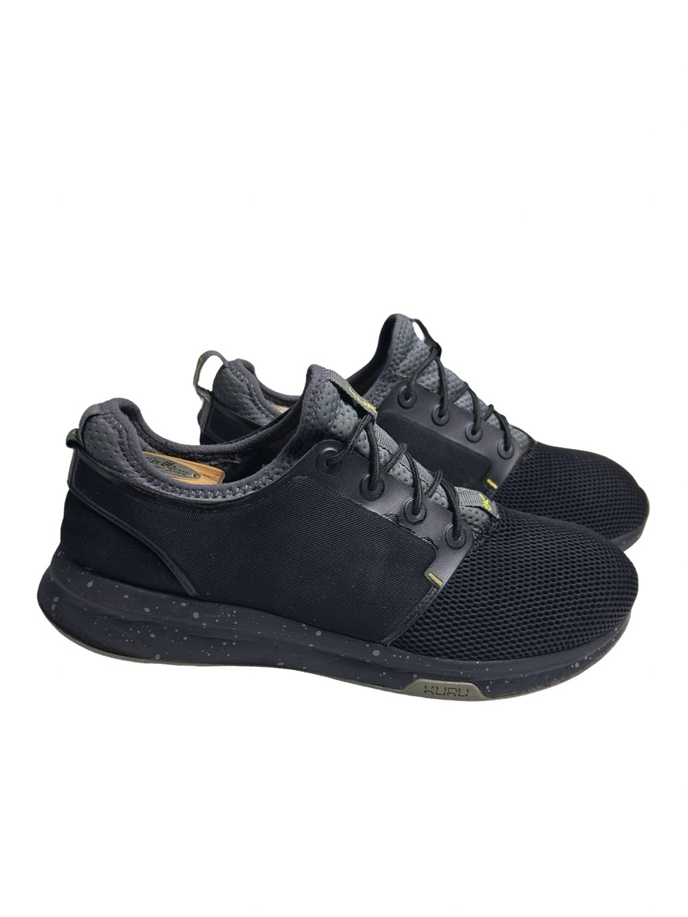 Kuru Atom Cloud Jet Black Citron Athletic Sneaker. Size 12.5Wide